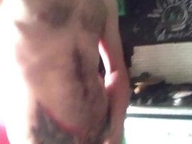 Inked man handjob