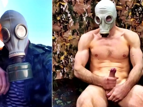 Hot russian soldier found a secret bunker where he jerks off and cums