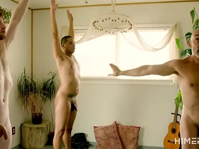 Couple yoga.