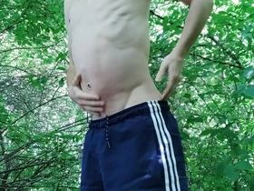 Extremely full belly outside