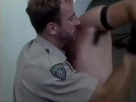Cop and leather man